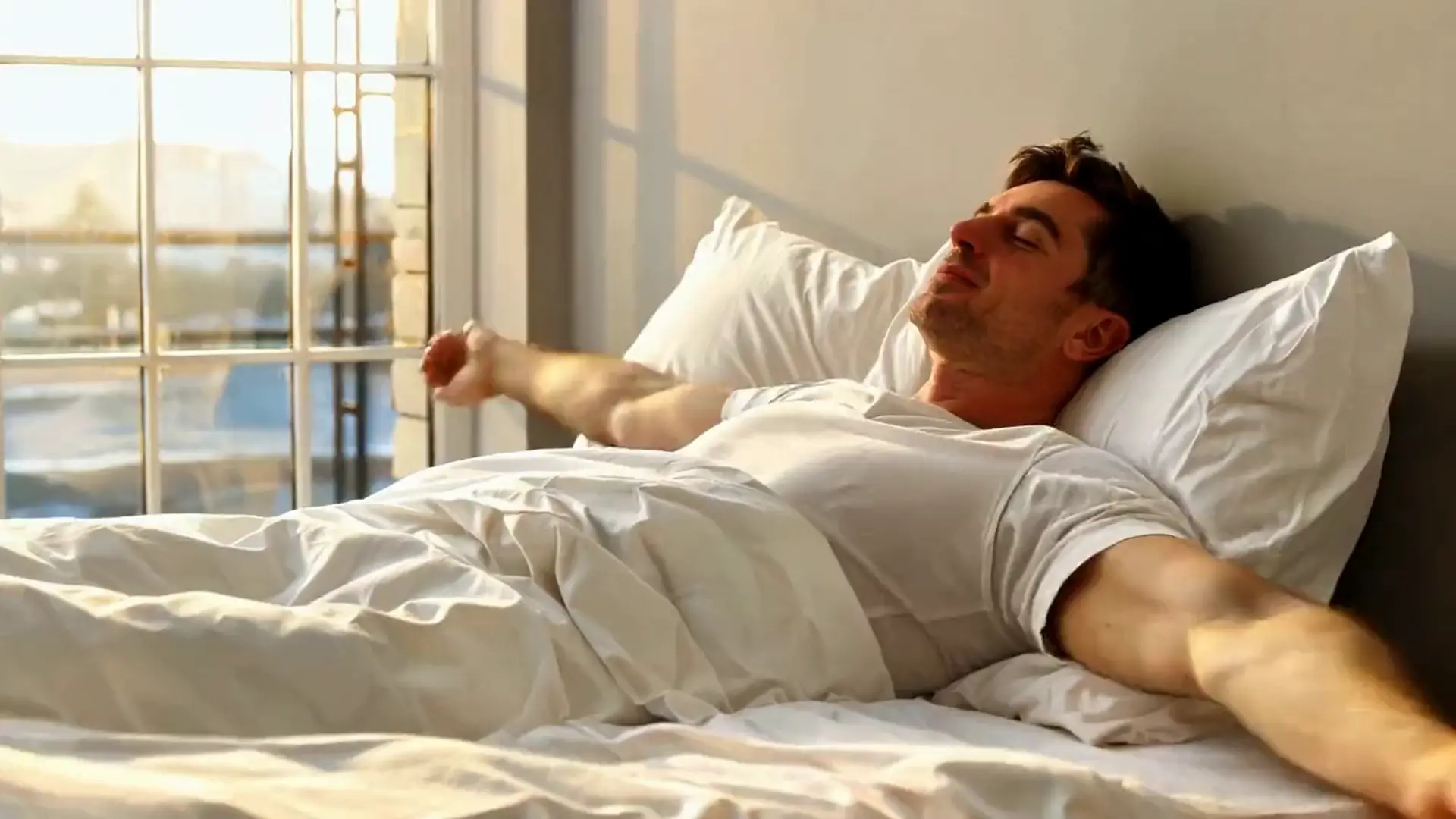A silent film following five people through an ordinary better week, waking easily in morning light, making coffee unhurried, arriving at a Georgian townhouse, walking a tree-lined avenue together, talking with a specialist, and standing in warm late-afternoon light.